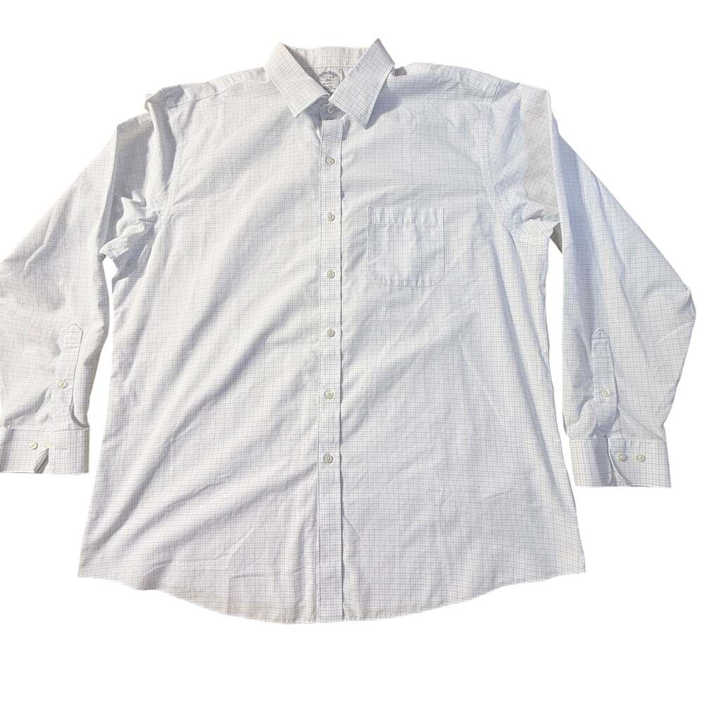Brooks Brothers Dress Shirt Mens 18 34/35 White Regular Fit Non Iron Cotton